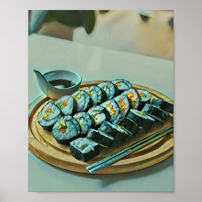 Poster Oeuvre vintage de Sushi (Devant)