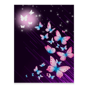 Poster Œuvres d'art botaniques fantaisistes colorées