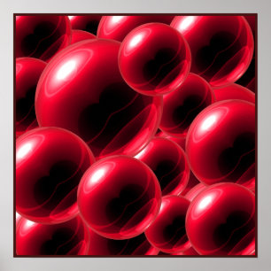 Poster Œuvres d'art murales en acrylique Sphères Rouges F