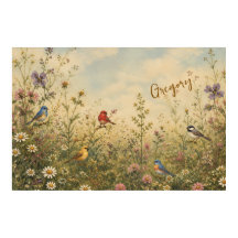 Œuvres d'art murales sur les oiseaux dans la prair