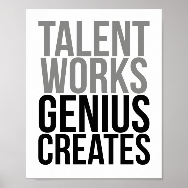 Poster OEuvres de talent Création de génie (Devant)