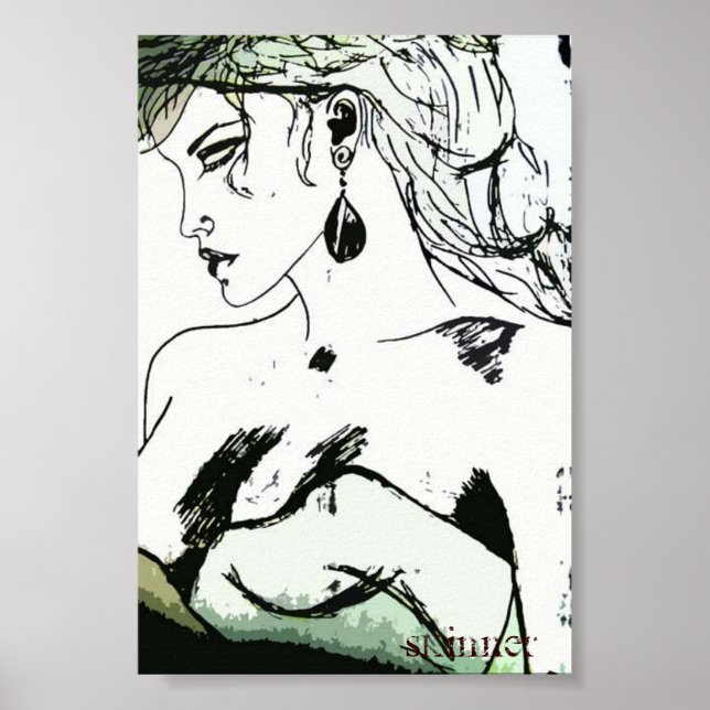 Poster of a woman, side profile (Front)