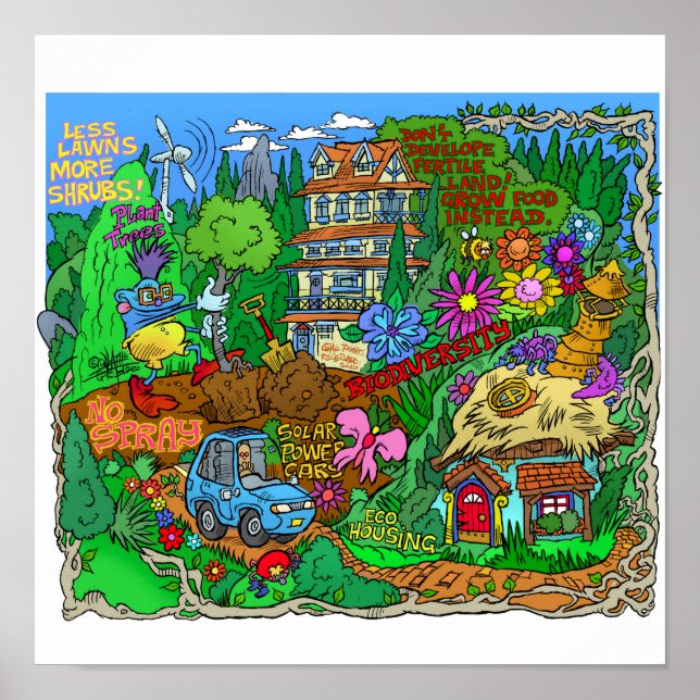 Poster of an eco lifestyle. (Front)