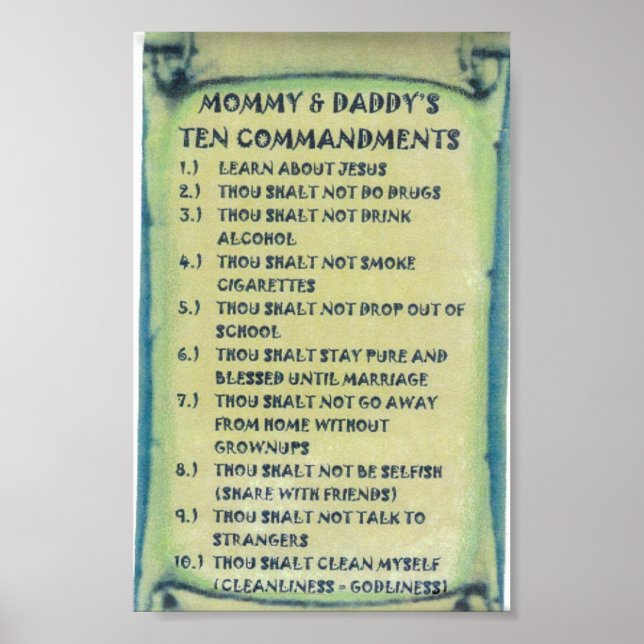 Poster of Mommy & Daddys Ten Commandments (Front)