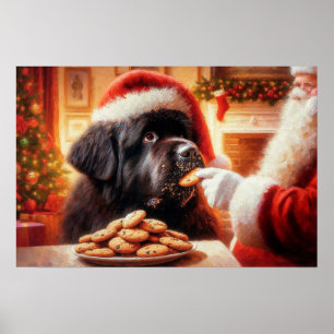 Poster of Newf Getting Cookie From Santa