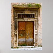 Poster of old, destroyed ancient doorway, Croatia