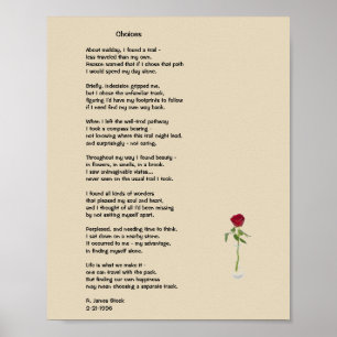 Poster of poem: Choices (setting ourselves apart)
