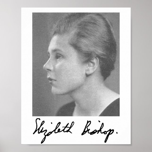 Poster of young Elizabeth Bishop and signature (Front)
