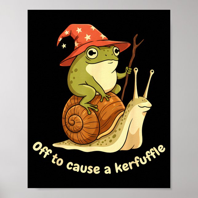 Poster Off To Cause A Kerfuffle Funny Cowboy Frog Meme  (Devant)