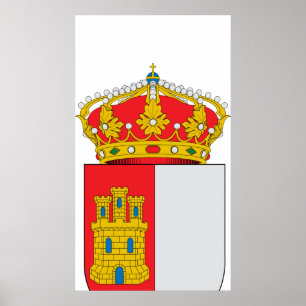 Poster Official Castile-La Mancha Spain Coat Arms Symbol