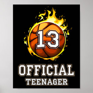 Poster Officiel Adolescent Bysketbyll 13e cadeau d'annive
