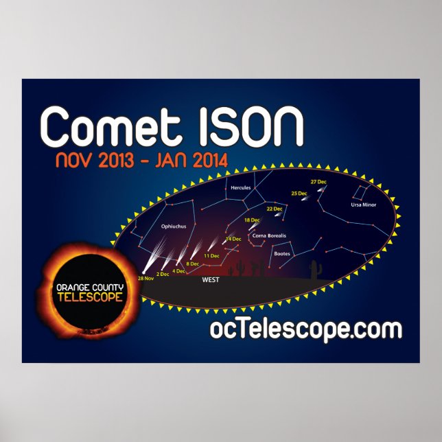 Poster officiel de la comète ISON et tableau de re (Devant)