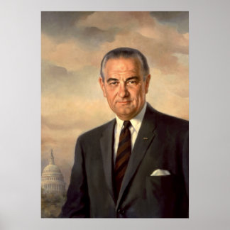 Poster officiel de portrait Lyndon Johnson