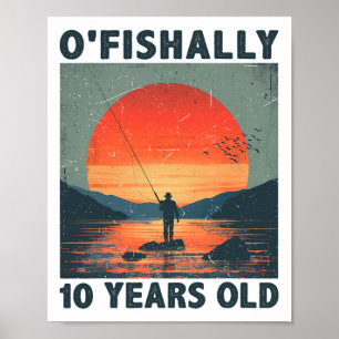 Poster Officiellement 10 ans 2015 Pêche Pêcheur 10ème