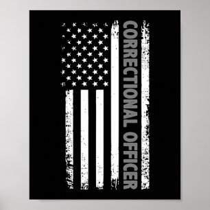 Poster Officier correctionnel Drapeau américain Mince Arg