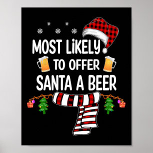 Poster Offre Probable À Père Noël Un Fun De Bière Noël En