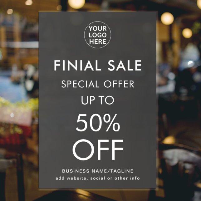 Poster Offre Spéciale l Rabais Vente Finale  Logo & Texte (Créateur téléchargé)