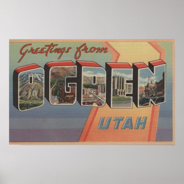 Poster Ogden, UtahGrandes lettres ScènesOgden, UT (Devant)