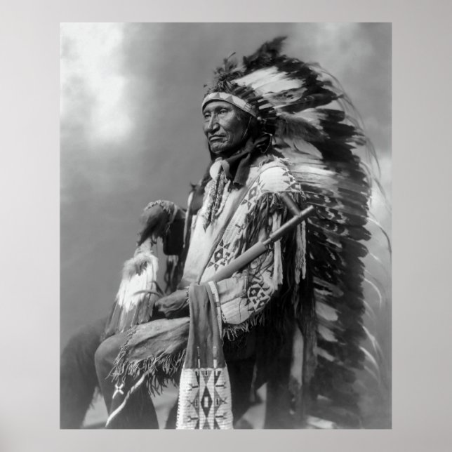 Poster Oglala Sioux Chef Rocky Bear c. 1899 (Devant)