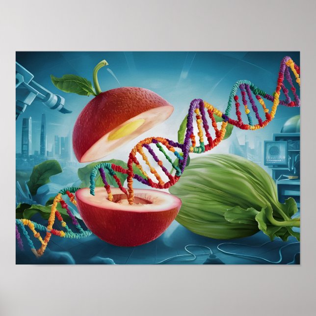 Poster OGM Aliments et cultures génétiquement modifiées (Devant)