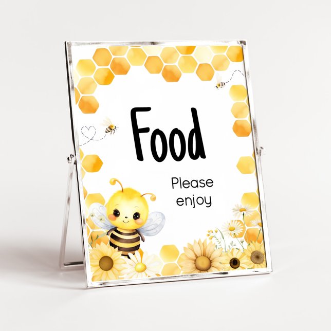 Poster Oh Babee Bee Baby shower (Oh Babee Baby Shower Food Sign)