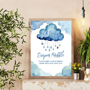 Poster Oh Baby nuage baby shower diaper signe de tombola