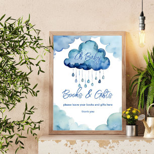 Poster Oh Baby nuage baby shower livres et signes cadeaux