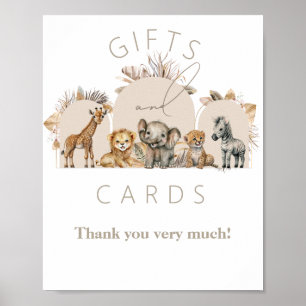 Poster Oh Baby Safari Animaux Boho Baby showers cadeaux