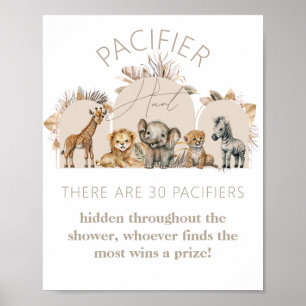Poster Oh Baby Safari Animaux Boho Douche Pacifique chass