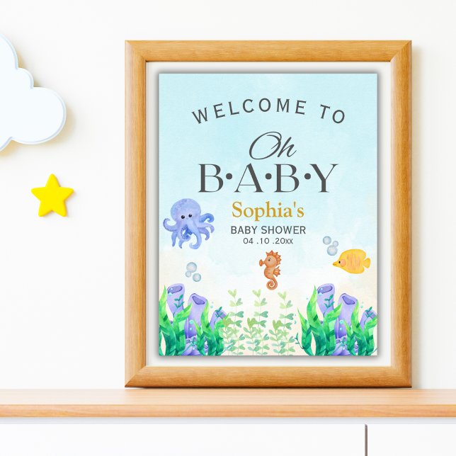 Poster Oh Baby Under Sea Baby Shower (Créateur téléchargé)