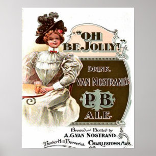Poster Oh Be Jolly, Drink Van Nostrand P.B. Ale