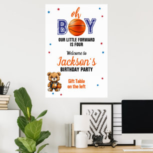 Poster Oh Boy Basketball Thème Anniversaire