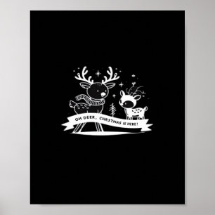 Poster Oh Cerf Célébration de Noël Style de vacances