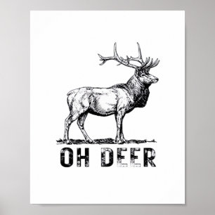 Poster Oh Cerf Expression Graphique Audacieuse 