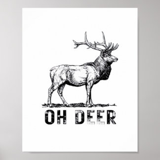 Poster Oh Cerf Expression Graphique Audacieuse