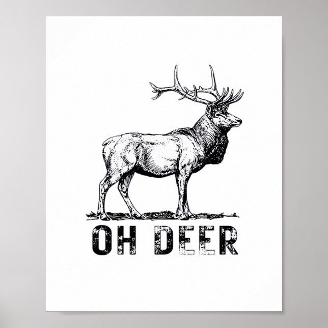 Poster Oh Cerf Expression Graphique Audacieuse  (Devant)