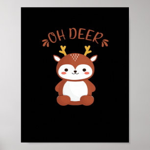 Poster Oh Cerf Kawaii Cerf Style Artistique Ludique