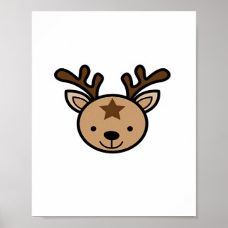 Poster Oh Cerf Mignon Design Minimaliste 