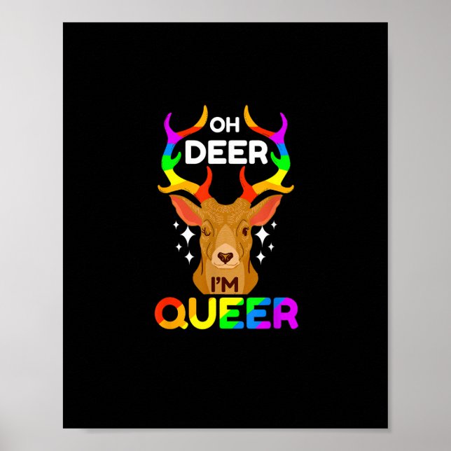 Poster Oh cerf queer style créatif moderne  (Devant)