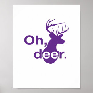Poster Oh Cerf Style Bois Naturel