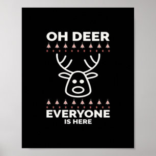 Poster Oh Cerf Tout Le Monde Est Là Style Moderne