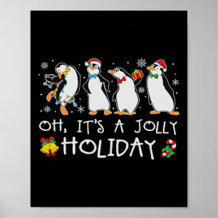 Poster Oh C'est un joyeux stylo de Noël Pingouin de Noël