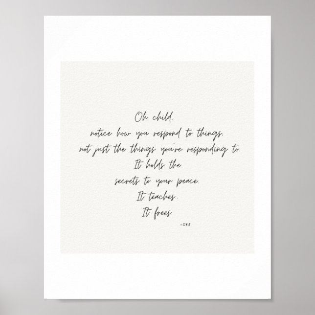 Poster 'Oh Child' inspiré par My Good Mind (Devant)