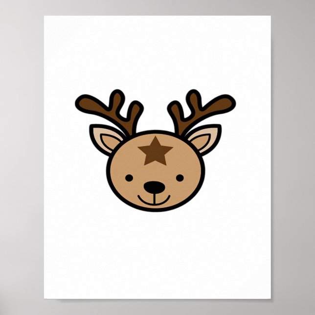 Poster Oh Cute Deer Minimal Design  (Devant)