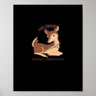 Poster Oh Deer Christmas Modern Design 