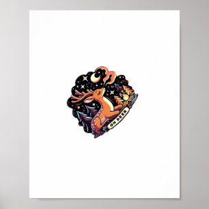 Poster Oh Deer Contemporain Vibe Graphique