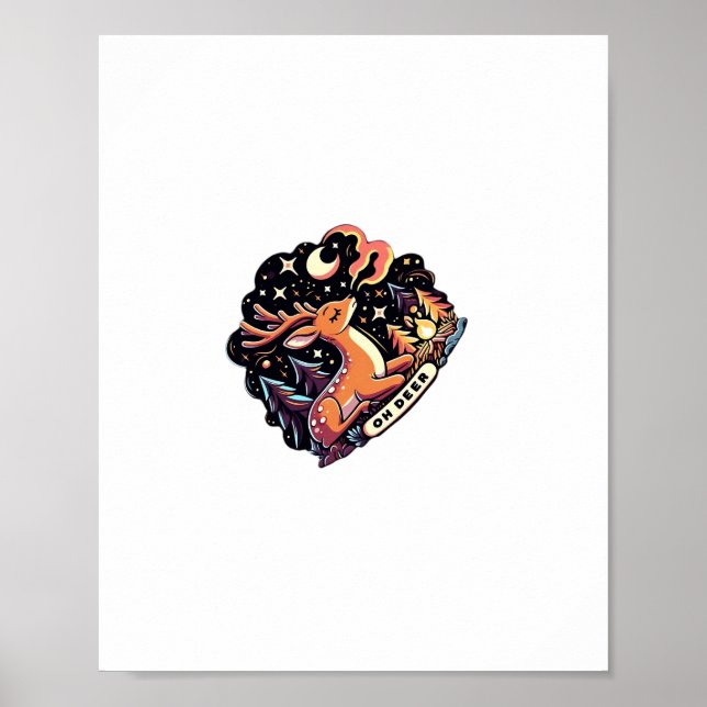 Poster Oh Deer Contemporary Graphic Vibe  (Devant)