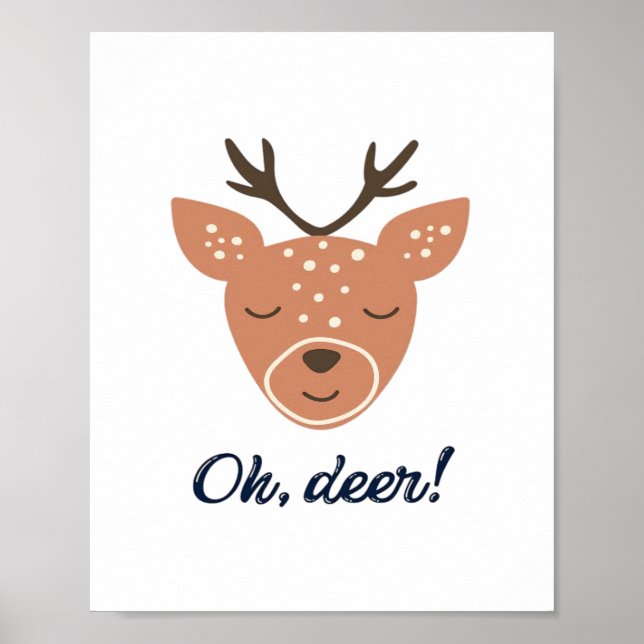 Poster Oh Deer Deer Love Save The Deer Creative Design (Devant)