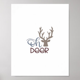 Poster Oh Deer Design Rétro Classique 