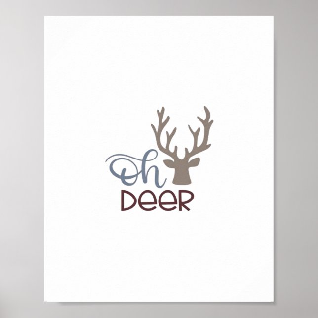 Poster Oh Deer Design Rétro Classique  (Devant)